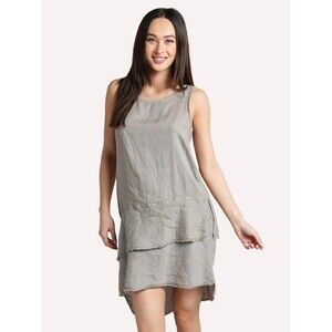 Sz Small Green Dylan Linen Dress